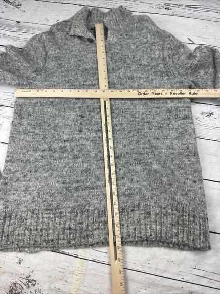 Gap Alpaca Wool Blend Sweater Mens Large Gray Henley Mock Neck 3 Button Classic - Picture 8 of 11